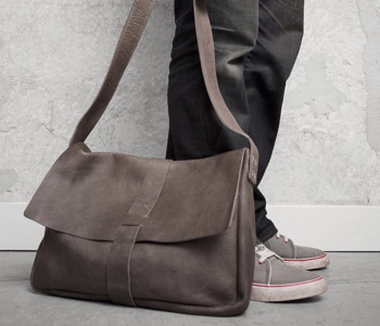 Gray Brown Big Business laptop bag by Keecie