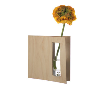 Split vase from Duo Design of birch and glass.