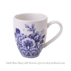 Delft Blue Mug with Flowers