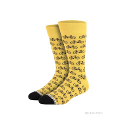 Fiets sokken geel met zwarte fietsen maat 41- 46 van Heroes on Socks