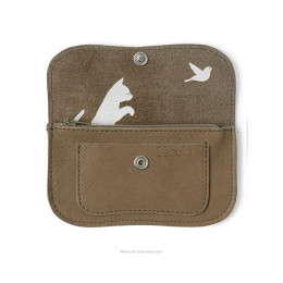 Cat Chase Wallet Medium from Keecie in grey brown