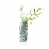 Paper Folding Vase Small with willow bough print green white