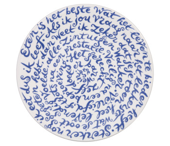 Diskus Teller "Eten" (Essen) von Royal Delft Delfter Blau Porzellan