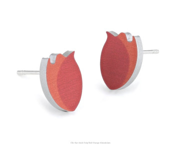 Clic oorstekers tulp met rood-oranje tulp koop je bij Holland Design & Gifts