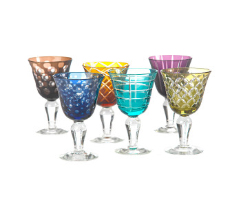 Pols Potten Set aus 6 farbigen Designer-Weingläsern, eine einzigartige Geschenkidee