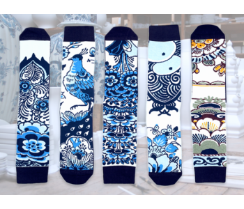 Delfts Blauw Sokken ON Socks Set van 5 verschillende  - hip cadeau