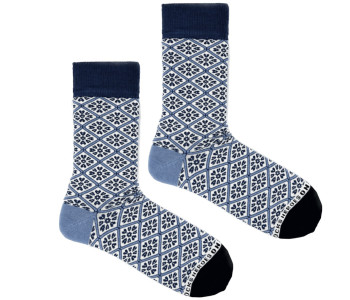 Grachtenpanden sokken blauw van Heroes on Socks - maat 41-46 