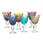 Pols Potten Weinglas aus Buntglas - Set aus 6 verschiedenen Gläsern