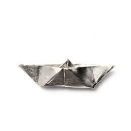 Origami boot broche zilver van Turina sieraden bij hollanddesignandgifts.com/de/