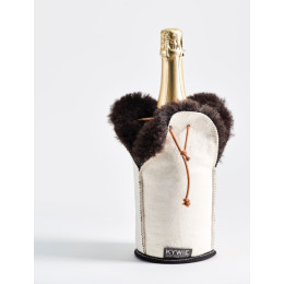 Kywie Wooler Champagne koeler model Uggs in de kleur wit met bruin bont