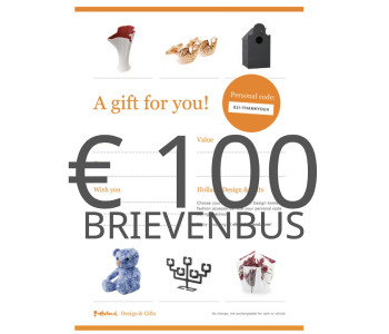 Cadeautip: Cadeaubon 100 euro gedrukte kaart met envelop van Holland Design & Gifts