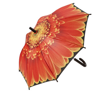 Kleine Kitsch Kitchen paraplu met oranje Gerbera bloem kitchen paraplu
