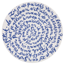 Diskus bord geluk van Royal Delft Delfts Blauw porselein 
