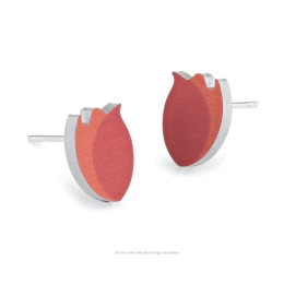 Clic aluminium oorstekers Tulp oranje rood
