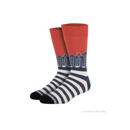 Grachtenpanden sokken blauw van Heroes on Socks - maat 41-46 