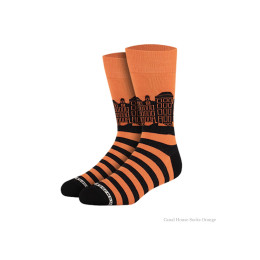 Grachtenpanden sokken oranje van Heroes on Socks - maat 41-46