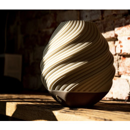 3D-geprinte Wulk lamp van biobased PLA en gerecycled hout – modern Nederlands design uit Amsterdam