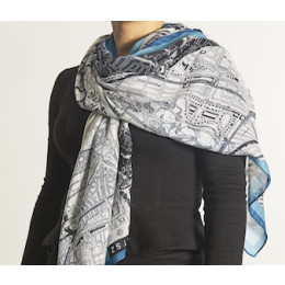 Stads shawl katoen Amsterdam Barends plattegrond