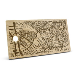 Stoere borrelplank met plattegrond van Utrecht - leuke souvenir