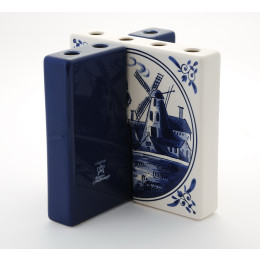 Design vaas Tulpentegel Delfts blauw met molen van Royal Goedewaagen