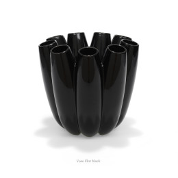 Flor vaas zwart van Roderick Vos bij Holland Design cadeaus