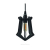 Industriële lamp 007 is klein maar stoer, heeft een hoogte van 20 cm en een diameter van 10 cm en is gesneden uit 3 mm dik MDF.